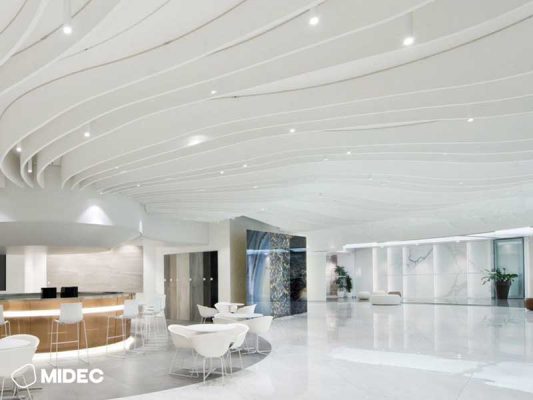 Mẫu trần thạch cao lượn sóng đại sảnh