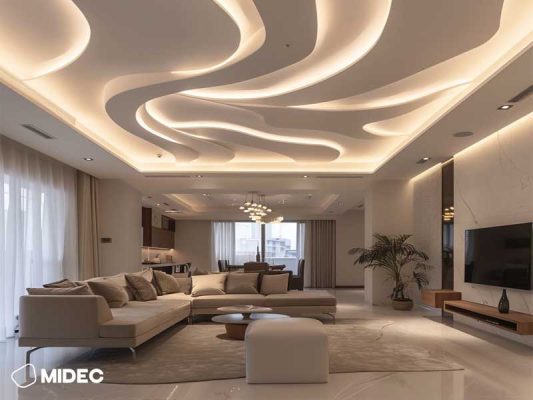 Ưu điểm trần thạch cao lượn sóng